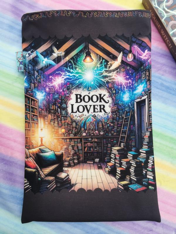 Buchtasche Buchhülle UNIKAT BookLover mit buchigem Innenfutter